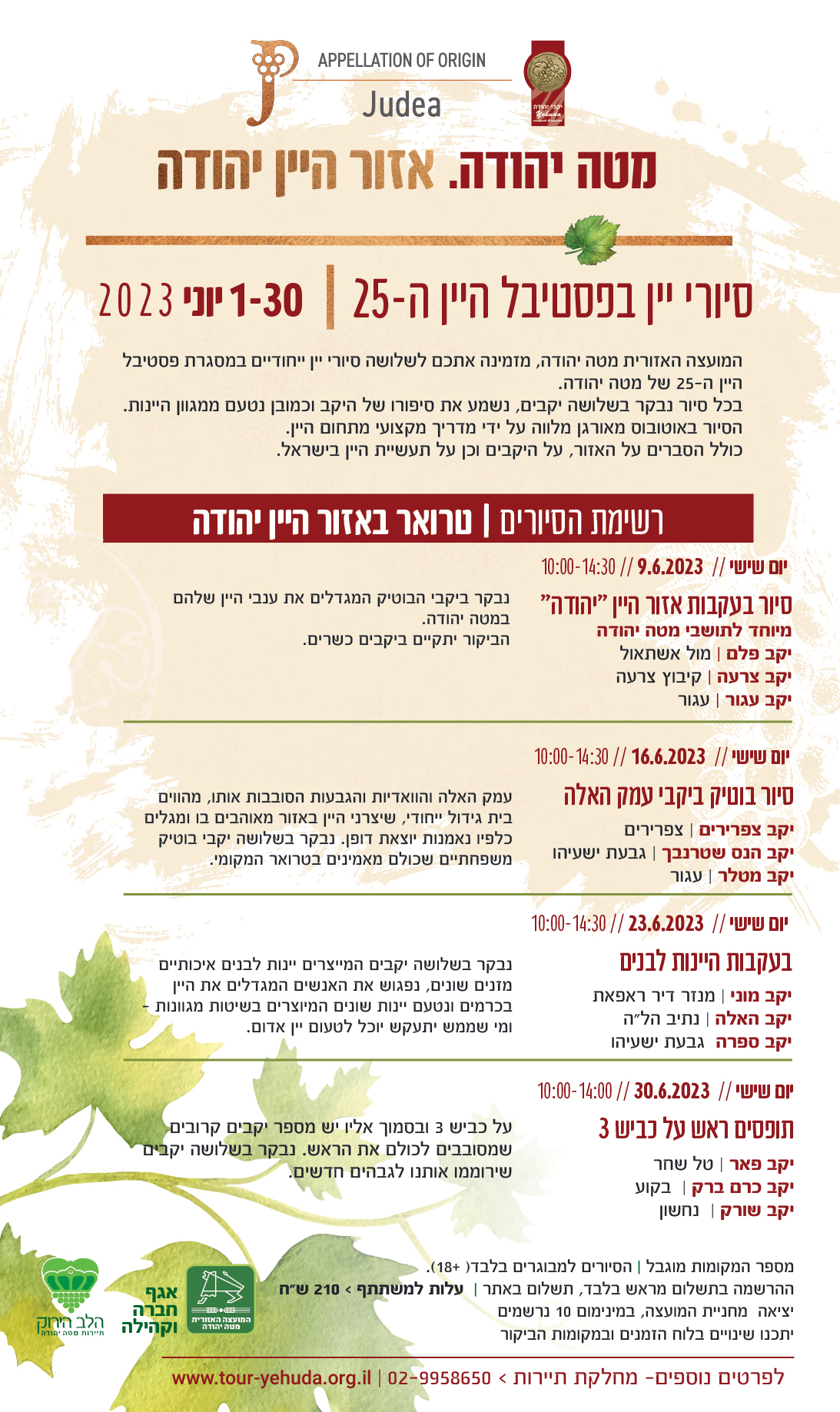 מידע על הסיורים