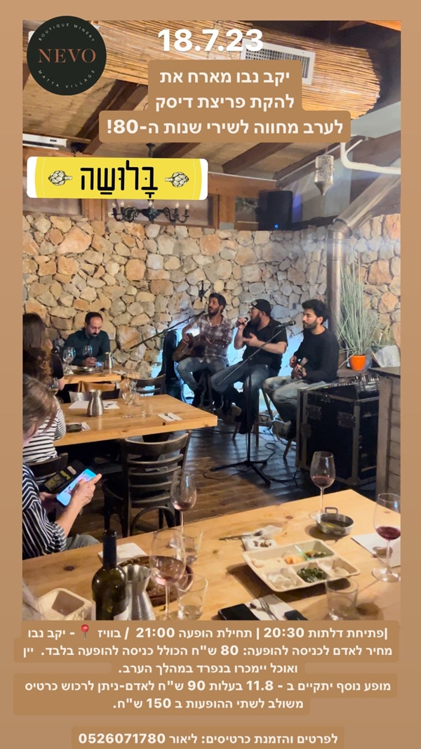 יקב נבו הופעה של להקת פריצת דיסק